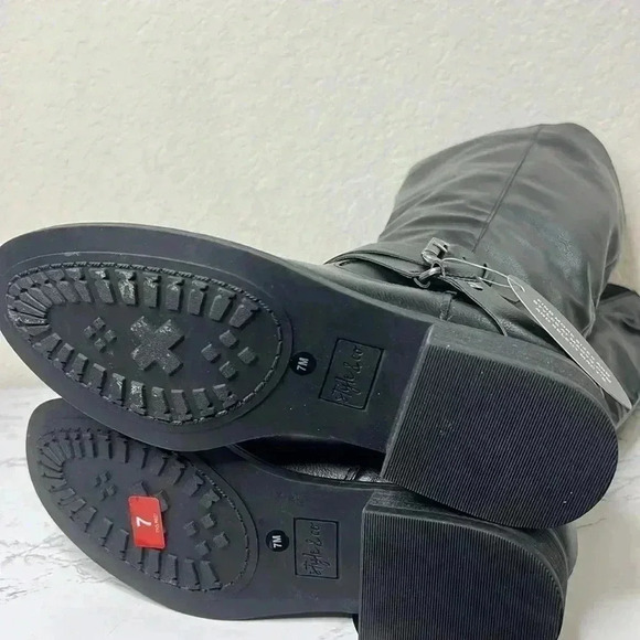 Style & Co Marliee Womens Faux Leather Wide Calf Motorcycle Boots Size 7M WC - Picture 8 of 10